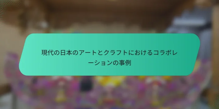 現代の日本のアートとクラフトにおけるコラボレーションの事例